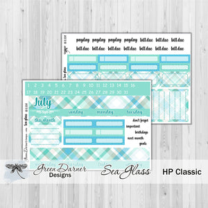 Happy Planner Monthly - Sea Glass Plaid - customizable monthly