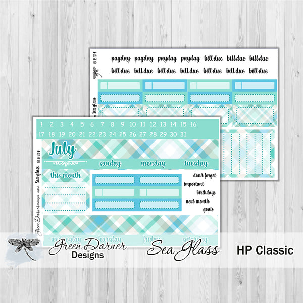 Load image into Gallery viewer, Happy Planner Monthly - Sea Glass Plaid - customizable monthly

