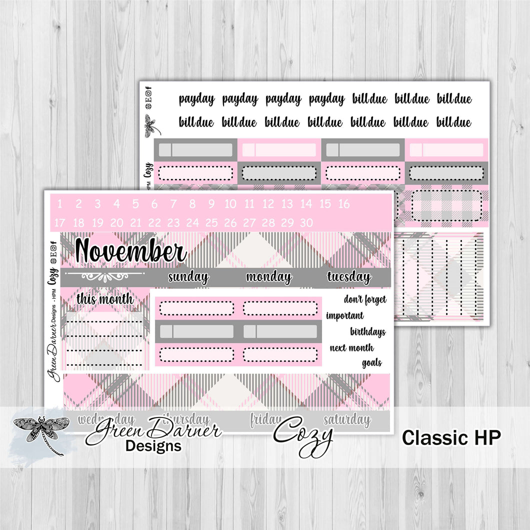 Happy Planner Monthly - Cozy - plaid customizable monthly
