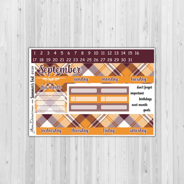 Load image into Gallery viewer, Happy Planner Monthly - Summer&#39;s End- plaid customizable monthly
