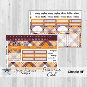Happy Planner Monthly - Summer's End- plaid customizable monthly