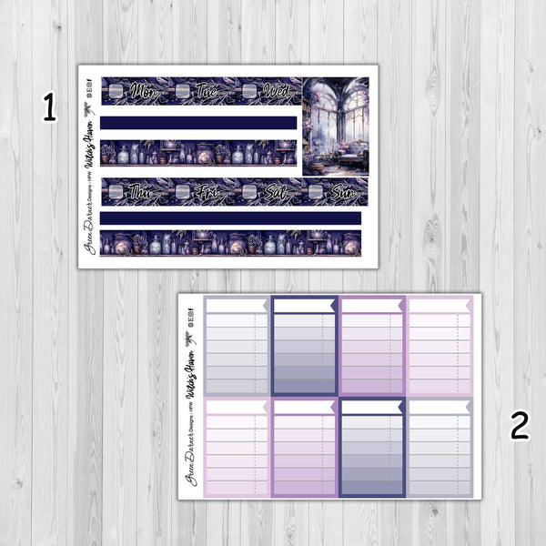 Load image into Gallery viewer, Witch&#39;s Haven - Happy Planner weekly sticker kit
