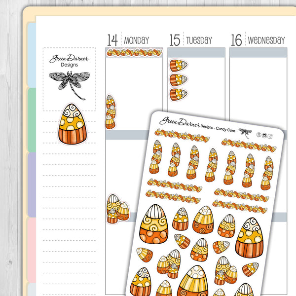 Load image into Gallery viewer, Candy Corn Decorative stickers

