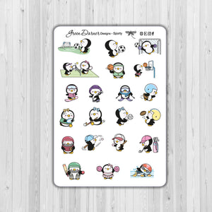 Pearl the Penguin - Sporty - Kawaii character sticker