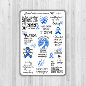 Ankylosing Spondylitis  Warrior - Quote stickers