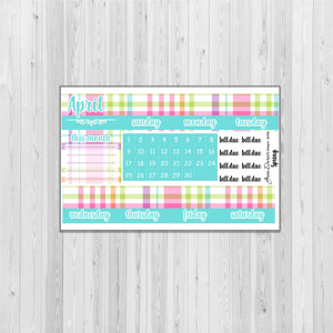 Big Happy Planner Monthly - Spring plaid - customizable monthly
