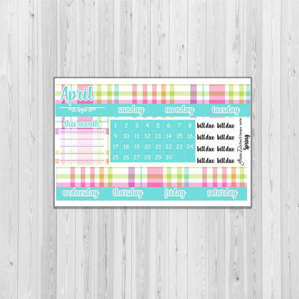 Load image into Gallery viewer, Big Happy Planner Monthly - Spring plaid - customizable monthly
