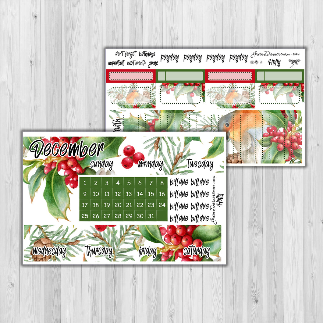 Holly birth month floral monthly kit for the Big Happy Planner