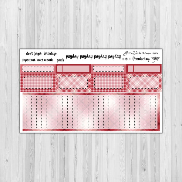 Load image into Gallery viewer, Big Happy Planner Monthly - Cranberry plaid - customizable monthly
