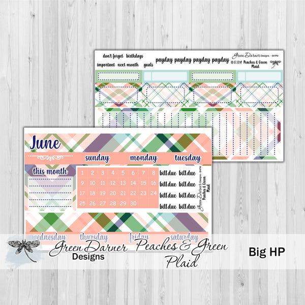 Load image into Gallery viewer, Big Happy Planner Monthly - Peaches and Green - customizable monthly
