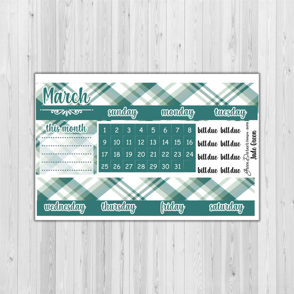 Load image into Gallery viewer, Big Happy Planner Monthly - Jade Green plaid - customizable monthly
