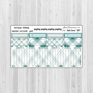 Big Happy Planner Monthly - Jade Green plaid - customizable monthly