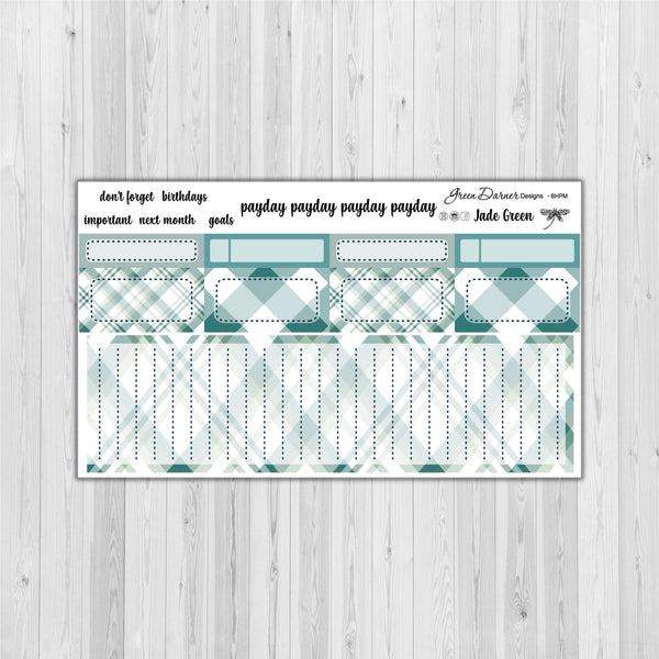Load image into Gallery viewer, Big Happy Planner Monthly - Jade Green plaid - customizable monthly
