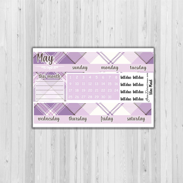 Load image into Gallery viewer, Big Happy Planner Monthly - Lilac plaid - customizable monthly

