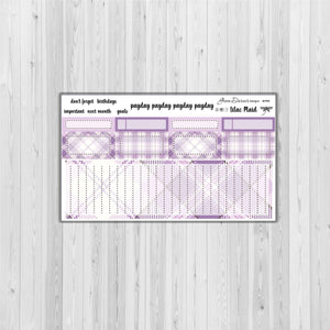Big Happy Planner Monthly - Lilac plaid - customizable monthly