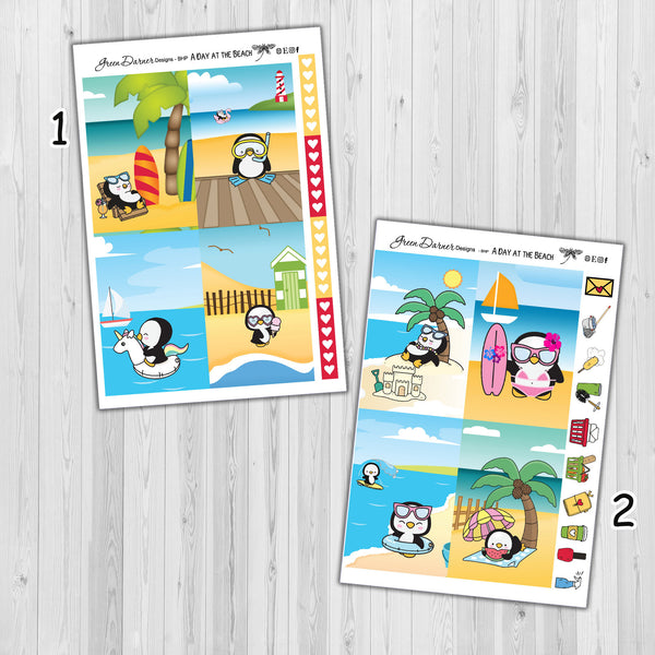 Load image into Gallery viewer, A Day at the Beach - Big Happy Planner weekly sticker kit
