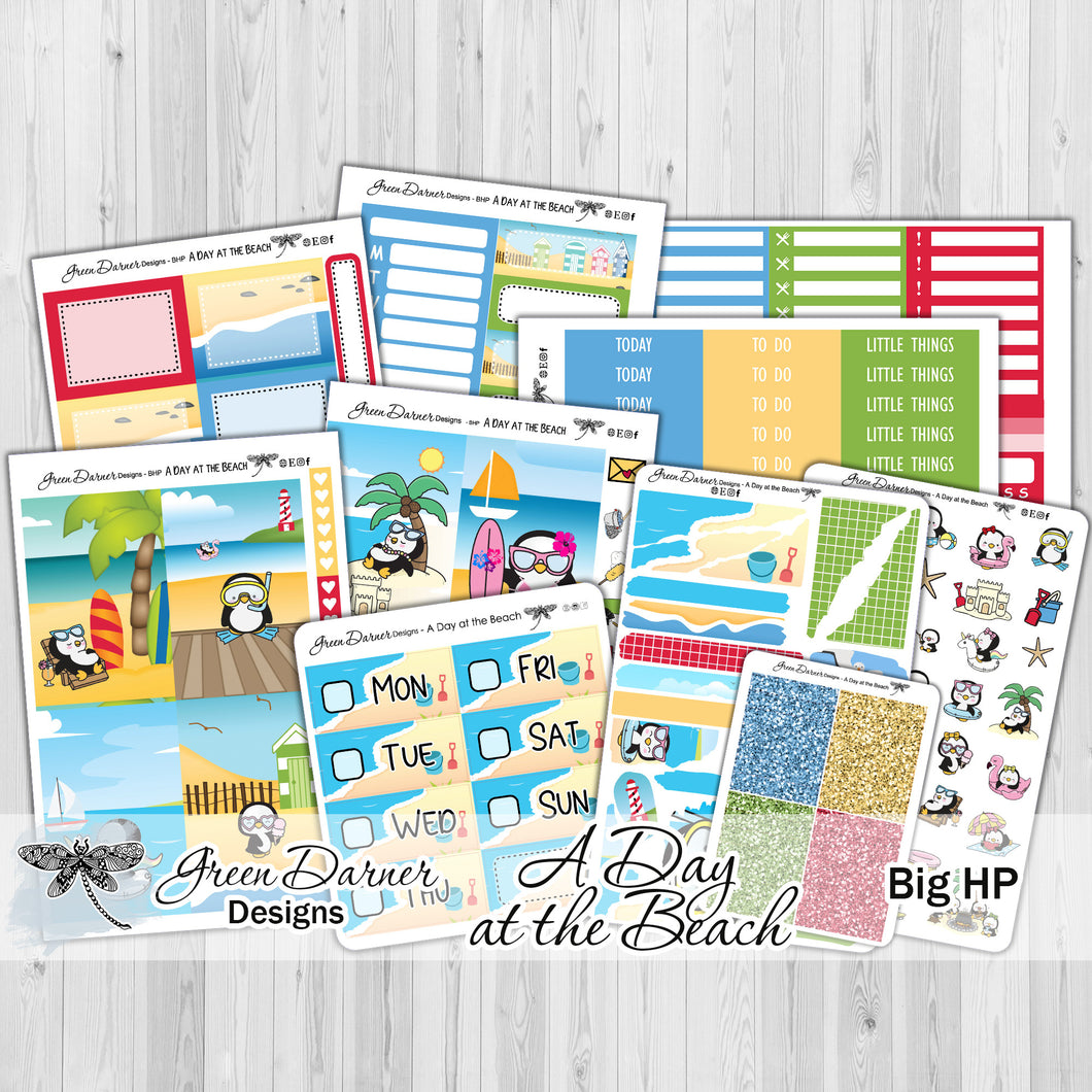 A Day at the Beach - Big Happy Planner weekly sticker kit