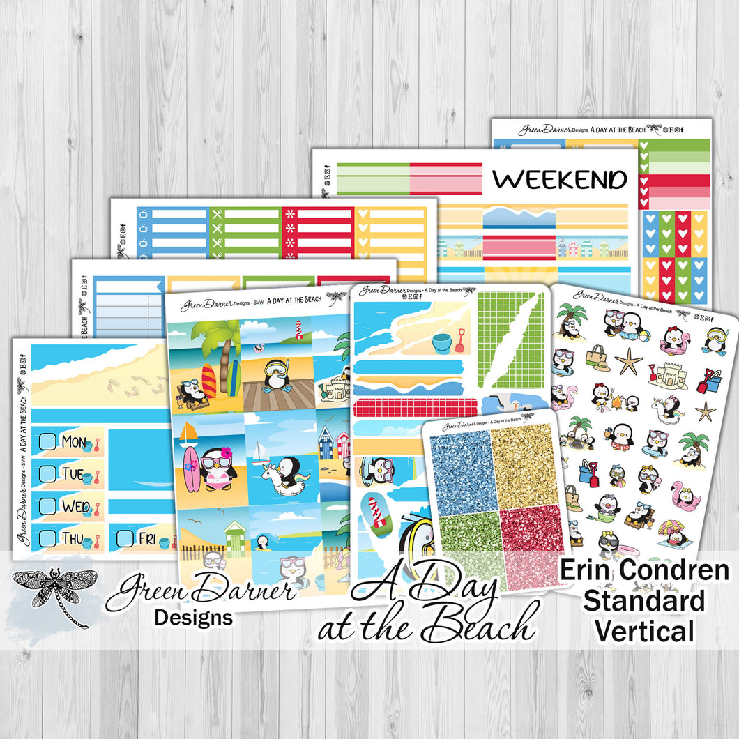 A Day at the Beach - Erin Condren weekly kit