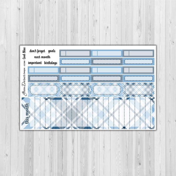 Load image into Gallery viewer, Erin Condern Planner Monthly - Cool Blue plaid - customizable monthly
