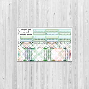 Erin Condern Planner Monthly - Peaches and Green plaid - customizable monthly