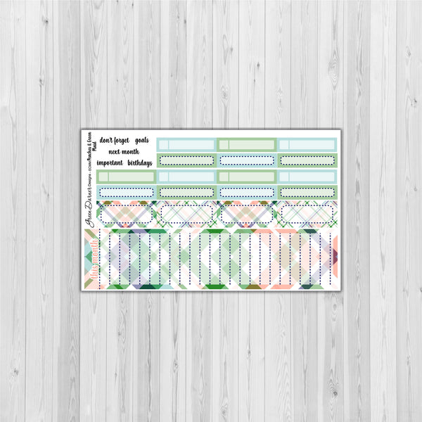 Load image into Gallery viewer, Erin Condern Planner Monthly - Peaches and Green plaid - customizable monthly
