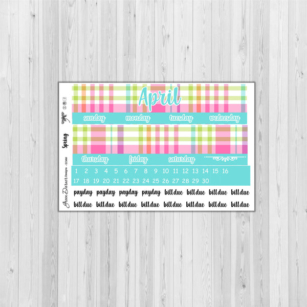 Load image into Gallery viewer, Erin Condern Planner Monthly - Spring plaid - customizable monthly
