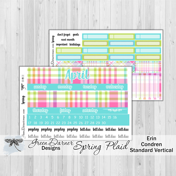 Load image into Gallery viewer, Erin Condern Planner Monthly - Spring plaid - customizable monthly

