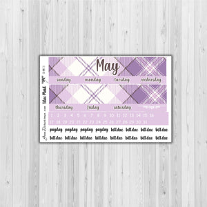 Erin Condern Planner Monthly - Lilac plaid - customizable monthly