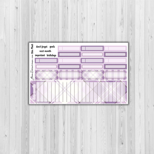 Load image into Gallery viewer, Erin Condern Planner Monthly - Lilac plaid - customizable monthly
