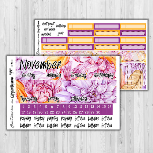 Chrysanthemum birth month floral monthly kit for the Erin Condren