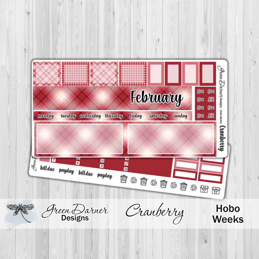 Hobonichi Weeks - Cranberry plaid - customizable monthly