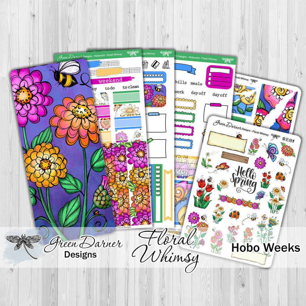 Floral Whimsy - Hobonichi Weeks decorative weekly planner sticker kit
