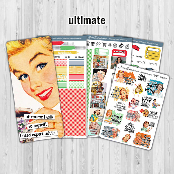 Load image into Gallery viewer, Retro Housewives&#39; - Hobonichi Weeks sticker kit
