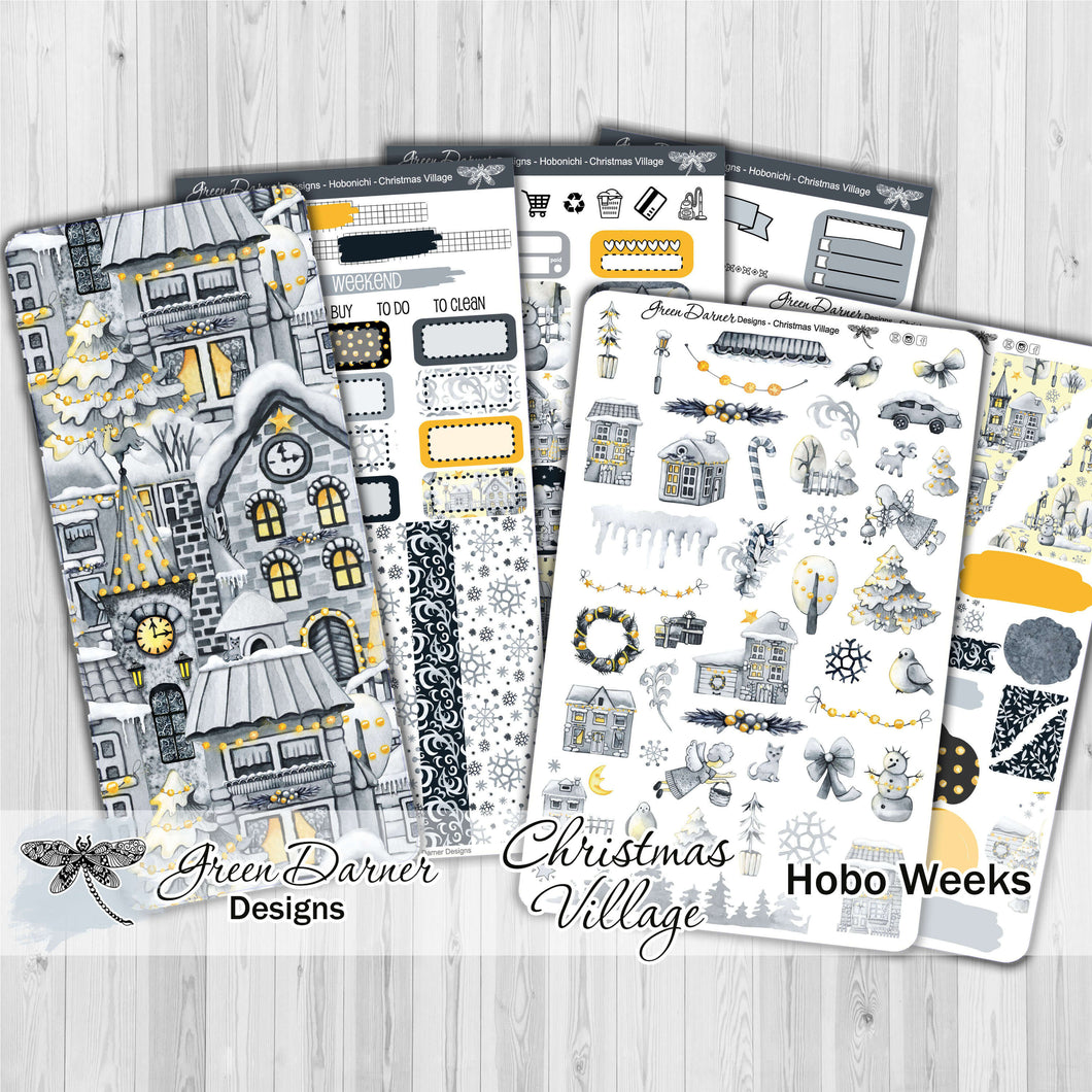 Hobo Weeks Christmas Village sticker kit