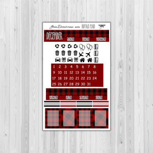 Mini Happy Planner Monthly - Buffalo Plaid -  customizable monthly