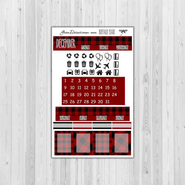 Load image into Gallery viewer, Mini Happy Planner Monthly - Buffalo Plaid -  customizable monthly
