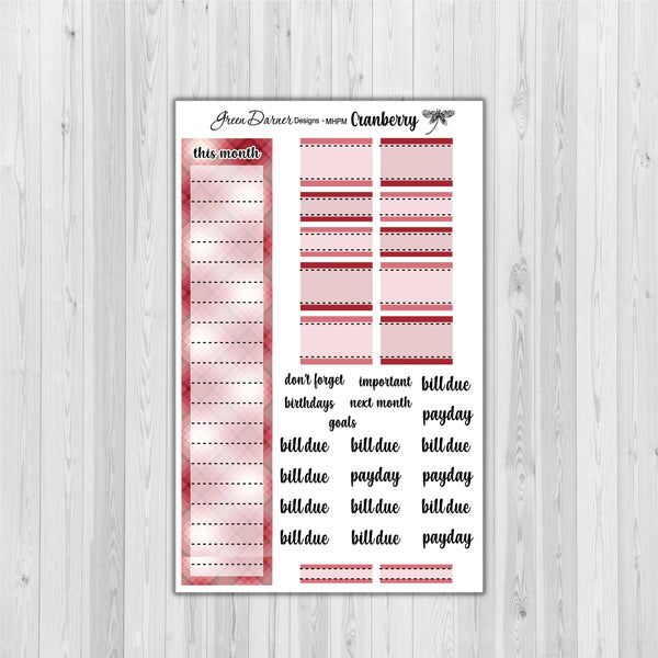 Load image into Gallery viewer, Mini Happy Planner Monthly - Cranberry plaid -  customizable monthly
