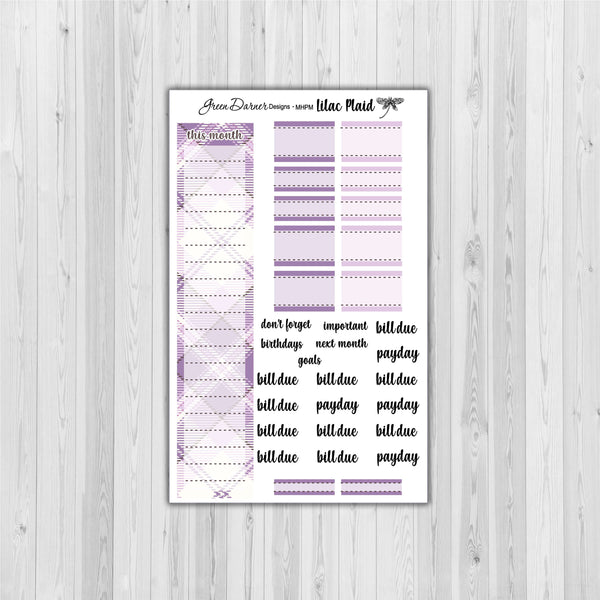 Load image into Gallery viewer, Mini Happy Planner Monthly - Lilac plaid -  customizable monthly
