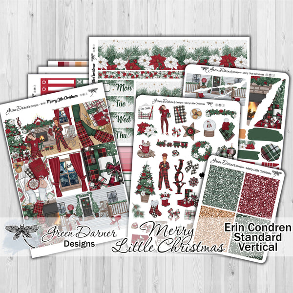Load image into Gallery viewer, Merry Little Christmas - standard vertical/Erin Condren weekly planner sticker kit
