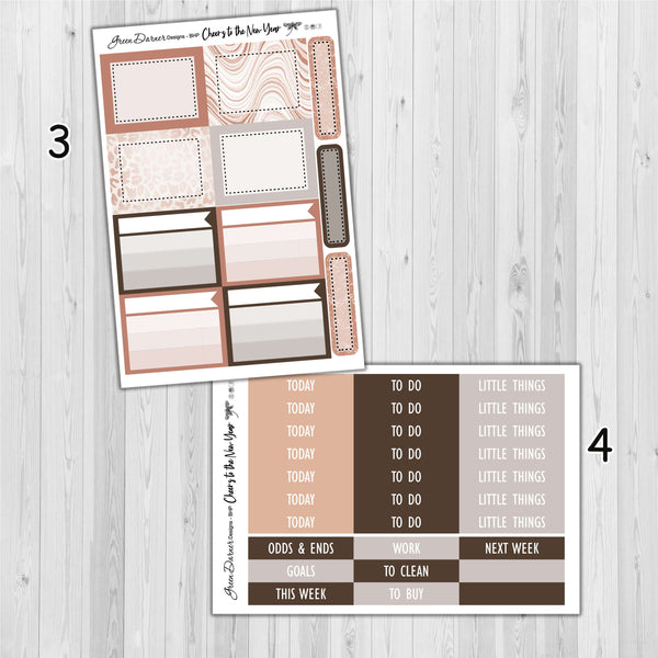 Load image into Gallery viewer, Cheers to the New Year - Big Happy Planner decorative weekly planner sticker kit
