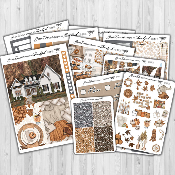 Load image into Gallery viewer, Thankful - Thankgsgiving decorative stickers for the big happy planner
