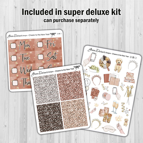 Load image into Gallery viewer, Cheers to the New Year - Big Happy Planner decorative weekly planner sticker kit
