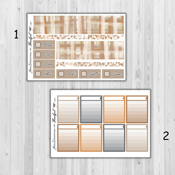 Load image into Gallery viewer, Thankful - standard vertical/Erin Condren weekly planner sticker kit
