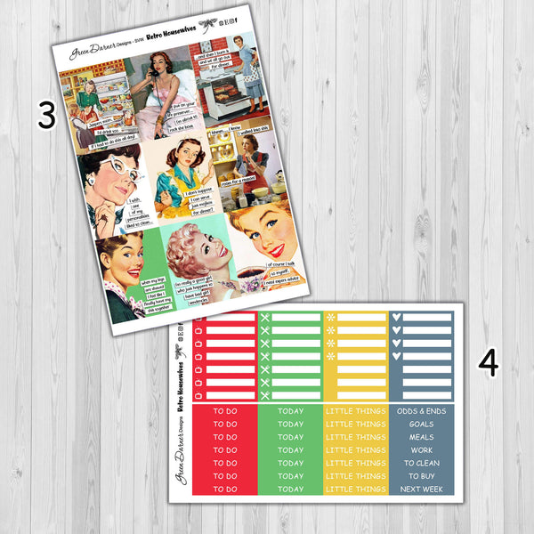 Load image into Gallery viewer, Retro Housewives - Erin Condren weekly kit
