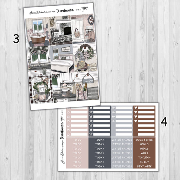 Load image into Gallery viewer, Farmhouse - standard vertical/Erin Condren weekly planner sticker kit
