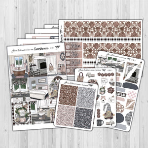 Farmhouse - standard vertical/Erin Condren weekly planner sticker kit