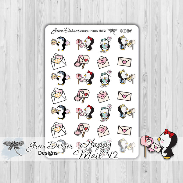 Load image into Gallery viewer, Pearl the Penguin - Happy Mail V2 - Kawaii character sticker
