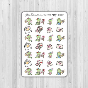 Drako the Dragon - Happy Mail V2 - Kawaii character stickers