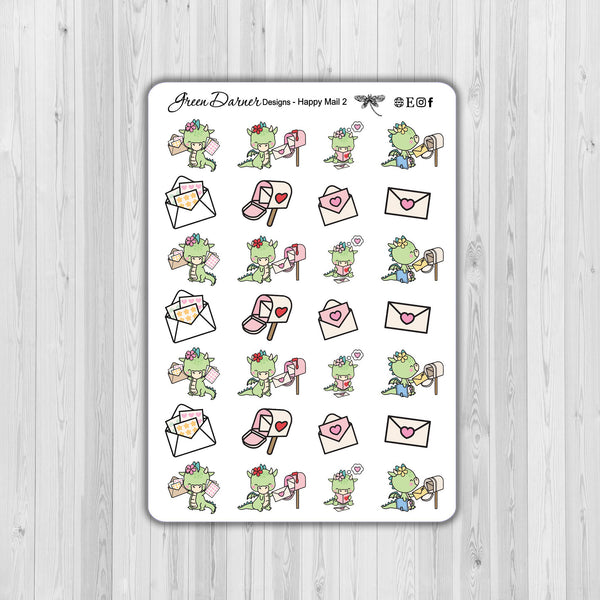 Load image into Gallery viewer, Drako the Dragon - Happy Mail V2 - Kawaii character stickers
