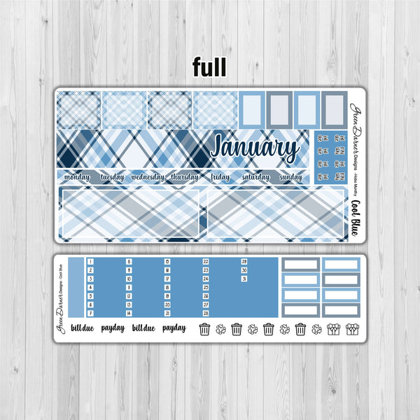Load image into Gallery viewer, Hobonichi Weeks - Cool Blue plaid - customizable monthly
